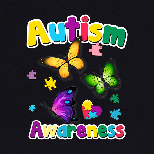 Autism Awareness Butterfly Puzzle Pieces by hony.white